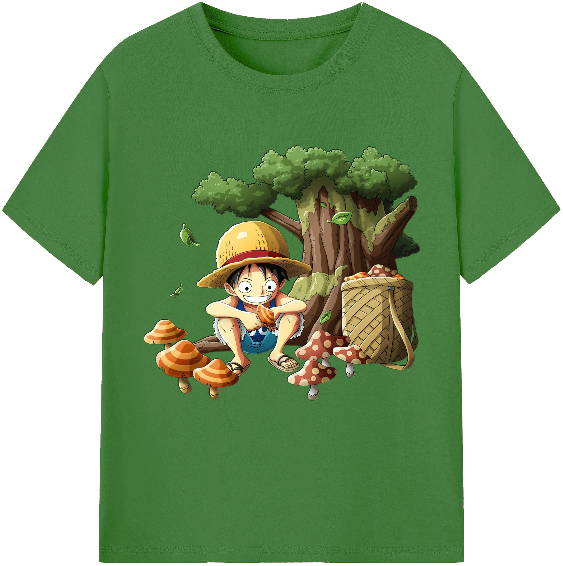 ワンピース モンキー・D・ルフィ ONE PIECE Monkey D. Luffy レディースカジュアルプリントTシャツ（綿100％）